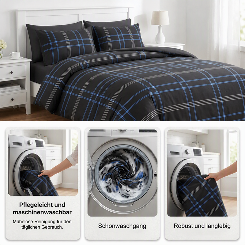 🛏️✨ Modernes geometrisches Bettwäsche-Set – weiches Polyester, vielseitige Größen & pflegeleicht, jetzt −50%
