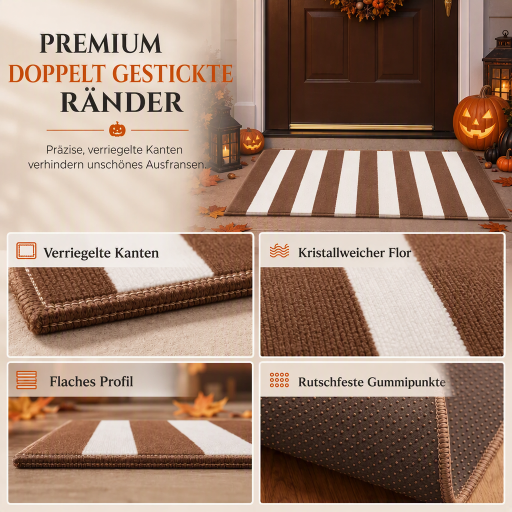 🔥 50 % Rabatt! 🍂 Verleihen Sie Ihrem Eingangsbereich einen warmen Herbst-Look – Pflegeleichte Streifen-Fußmatte für Zuhause