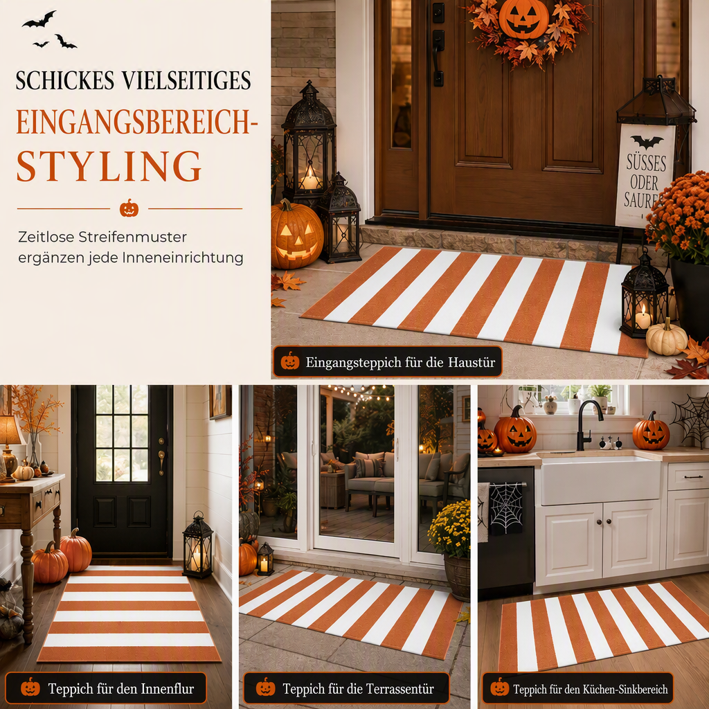 🔥 50 % Rabatt! 🍂 Verleihen Sie Ihrem Eingangsbereich einen warmen Herbst-Look – Pflegeleichte Streifen-Fußmatte für Zuhause