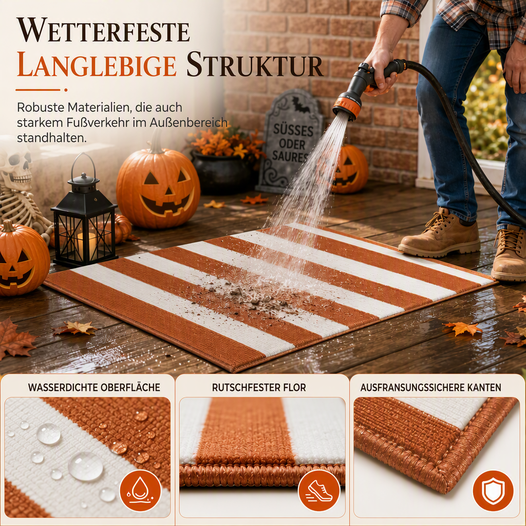 🔥 50 % Rabatt! 🍂 Verleihen Sie Ihrem Eingangsbereich einen warmen Herbst-Look – Pflegeleichte Streifen-Fußmatte für Zuhause