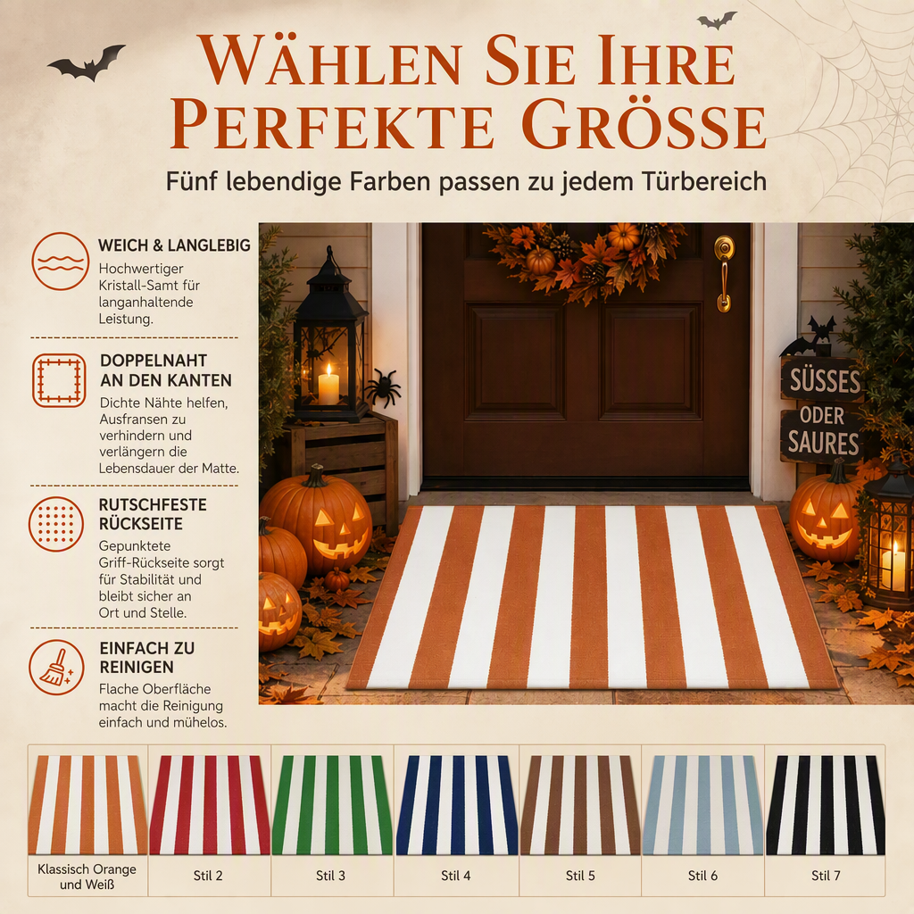 🔥 50 % Rabatt! 🍂 Verleihen Sie Ihrem Eingangsbereich einen warmen Herbst-Look – Pflegeleichte Streifen-Fußmatte für Zuhause