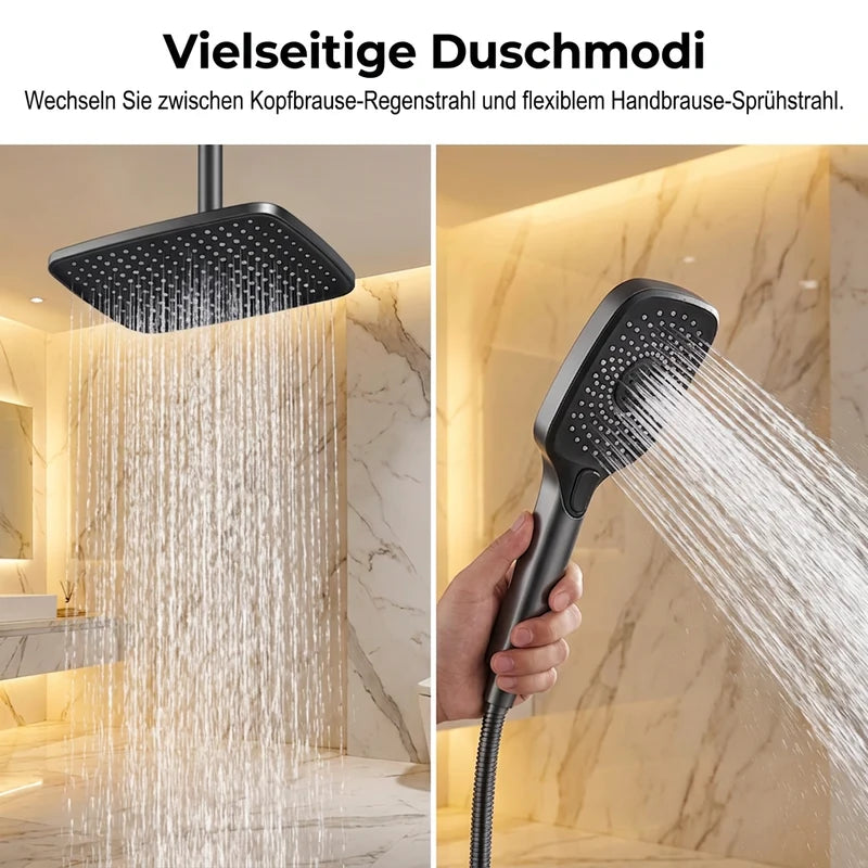🥳2026 HOT SALE🥳💞50K+ VERKAUFT!💧🌙 50% RABATT! Duschsystem mit Digitalanzeige – Sternenhimmel-LED, integrierte Ablage. 4 Strahlarten, Legierungskorpus. Spa für Zuhause. ✨🚿