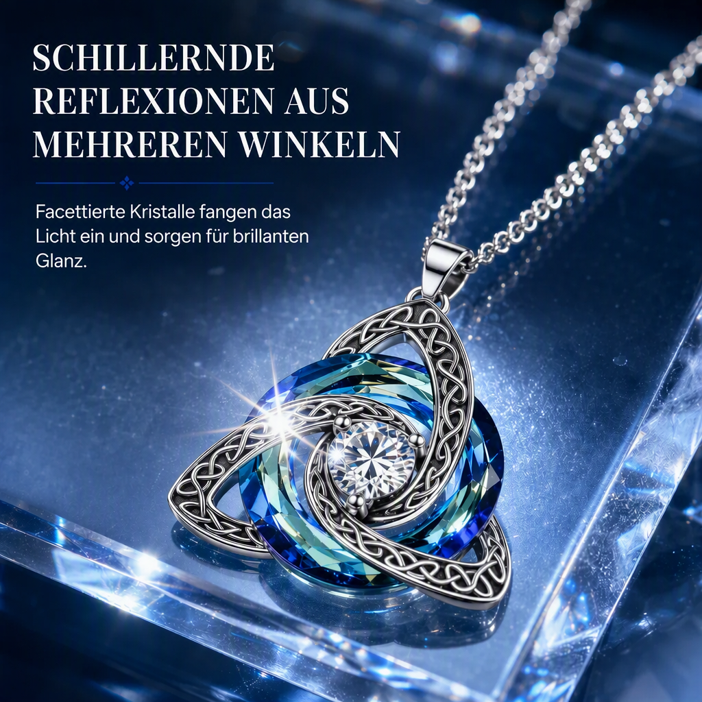 💜 Keltische Knoten-Halskette mit Monatsstein und Herzanhänger