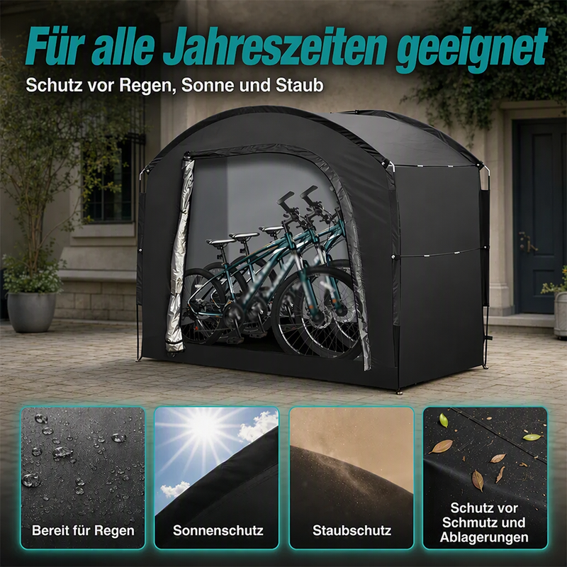 🚲 50% RABATT! 🏕️ Tragbares Fahrrad-Lagerzelt – Wetterfest, geräumig & werkzeugfrei – Optimaler Outdoor-Stauraum für Fahrräder & Zubehör 🔧