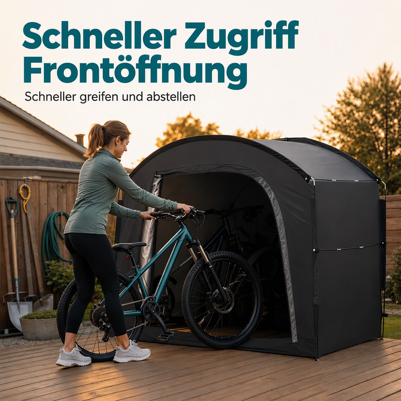 🚲 50% RABATT! 🏕️ Tragbares Fahrrad-Lagerzelt – Wetterfest, geräumig & werkzeugfrei – Optimaler Outdoor-Stauraum für Fahrräder & Zubehör 🔧
