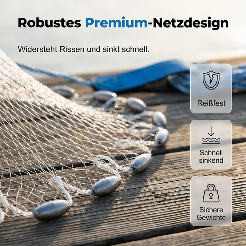 🎣 50% RABATT! ✨ Wurfnetz zum Angeln – Robust & schnell sinkend – Perfekt für Meer, See oder Fluss – vielseitig einsetzbar zum Fang von Köderfischen oder Garnelen 🌊
