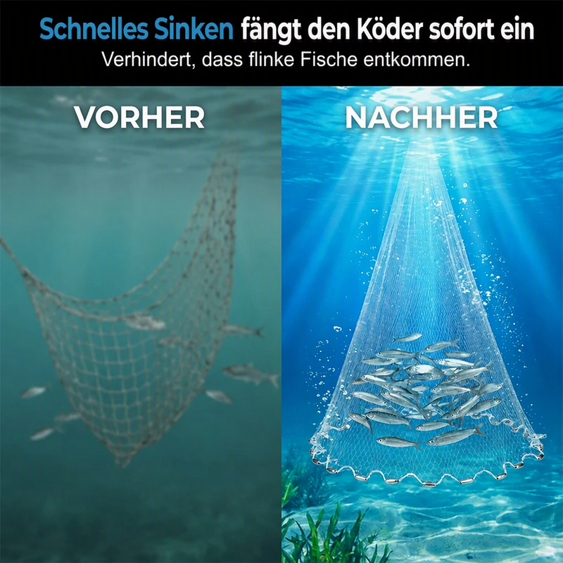 🎣 50% RABATT! ✨ Wurfnetz zum Angeln – Robust & schnell sinkend – Perfekt für Meer, See oder Fluss – vielseitig einsetzbar zum Fang von Köderfischen oder Garnelen 🌊