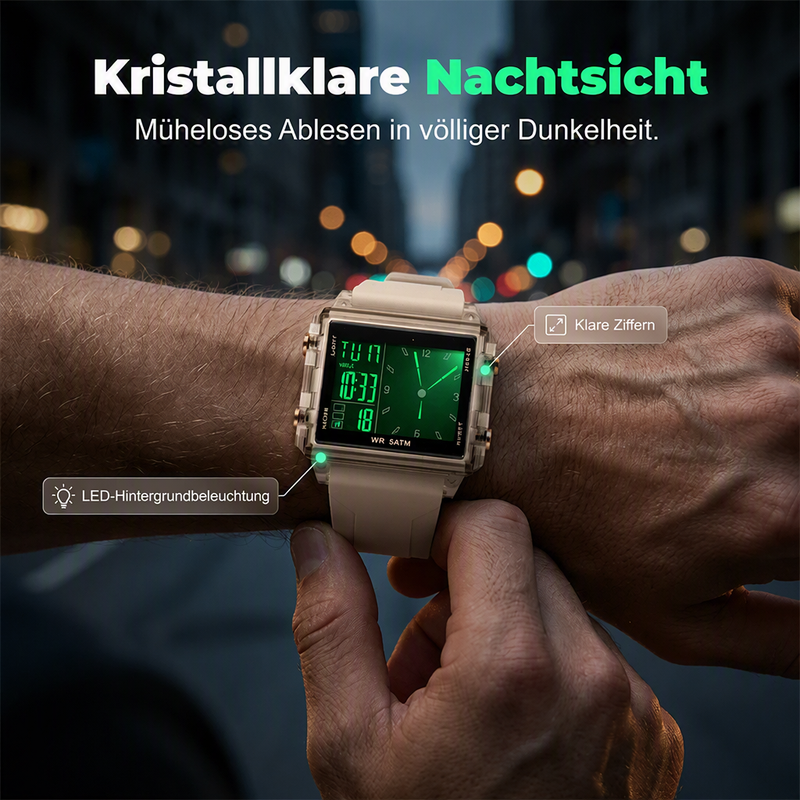 🔥Solange der Vorrat reicht 50 % Rabatt!🎉Wasserdichte transparente Digitaluhr