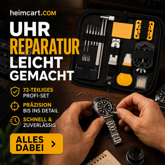 Komplettes 72-teiliges Uhrmacher-Reparaturset ⌚ Alles, was Sie zum Reparieren, Einstellen & Wiederbeleben Ihrer Uhr benötigen – alles in einer praktischen Box ✨