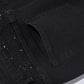 Schwarze Slim-Fit-Jeans mit Strassverzierungen