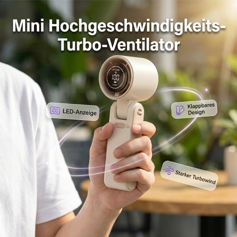 🌬️ Mini Handventilator mit LED-Digitalanzeige – Tragbar, USB-aufladbar & leise ✨ Perfekt für Sommer, Büro & Reisen
