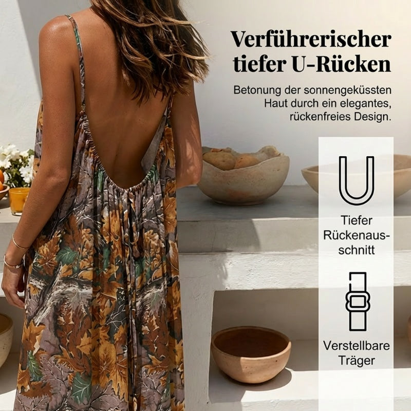 🌿 Sommerlicher Limitierter: U-Ausschnitt rückenfreies Printkleid 👗 | 6 Farben 🌈 | Größen XS-5XL 📏