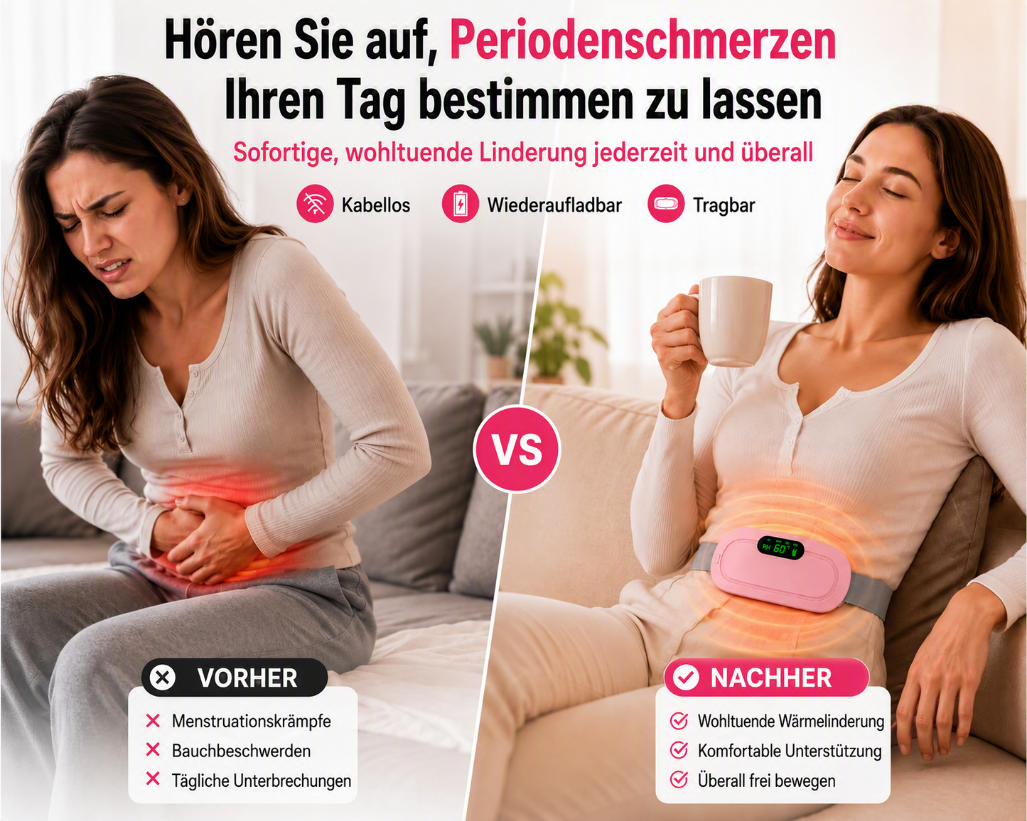 ✨50% Rabatt✨💝Das beste Geschenk für sie! Dynamisches Massage- und Wärmegürtel für die Menstruation