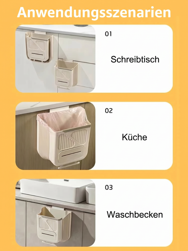 🗑️ 50% RABATT! 🕒 Klappbarer Hängemülleimer – Platzsparend, Hygienisch & Leicht zu Reinigen 🧼