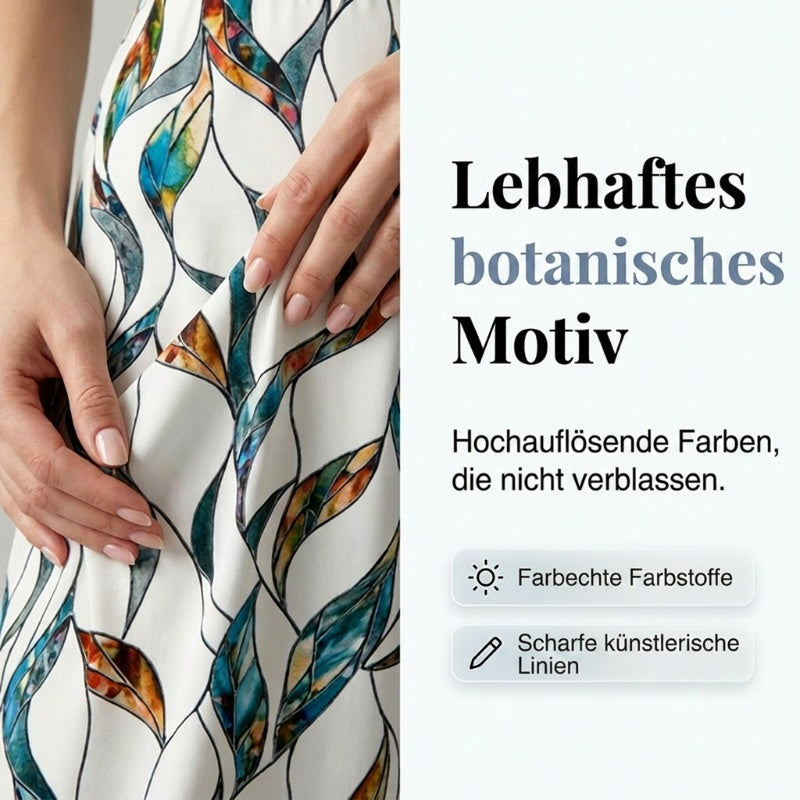 ⏰ 50 % RABATT – Nur für kurze Zeit ✨ Damen-Set: Oberteil mit seitlicher Bindung & stylische gemusterte Hose ✨ Sommerlook, bequem & modern 👗