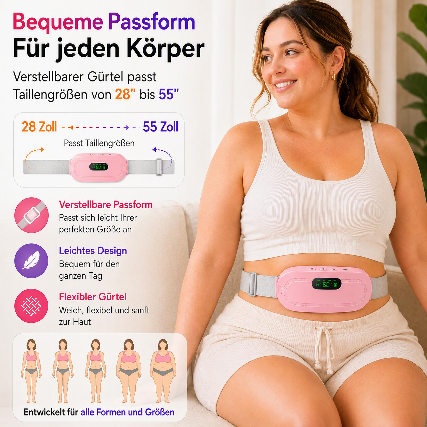 ✨50% Rabatt✨💝Das beste Geschenk für sie! Dynamisches Massage- und Wärmegürtel für die Menstruation