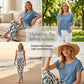 ⏰ 50 % RABATT – Nur für kurze Zeit ✨ Damen-Set: Oberteil mit seitlicher Bindung & stylische gemusterte Hose ✨ Sommerlook, bequem & modern 👗