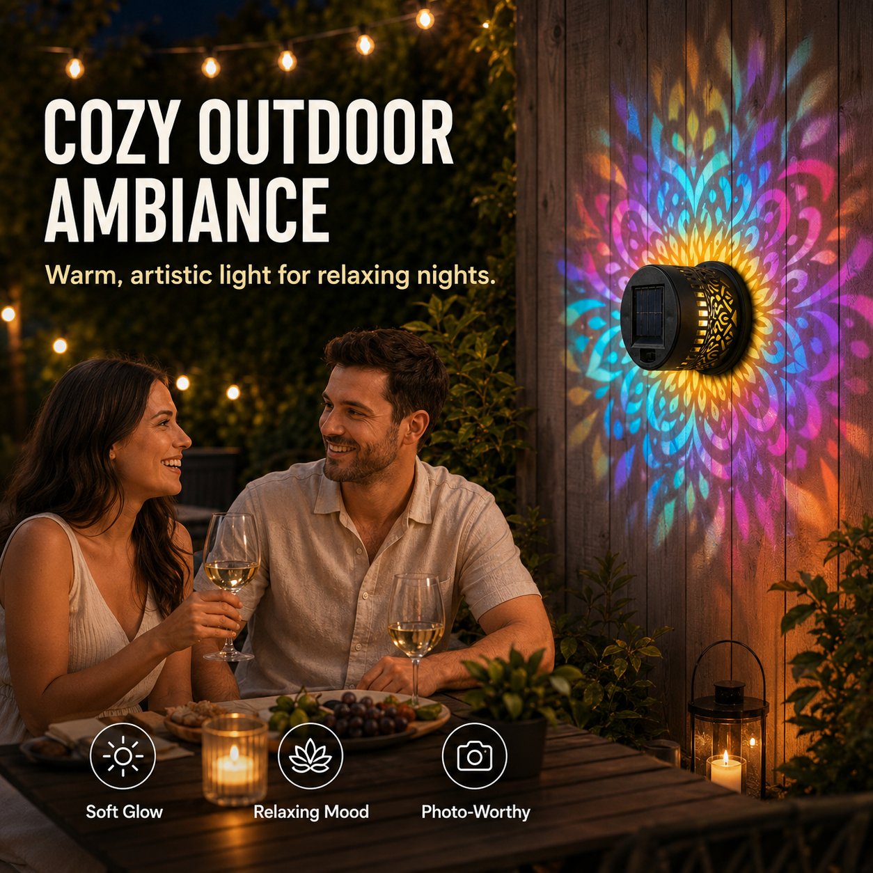 💡 KAUFE 2, ERHALTE 1 GRATIS! ☀️ Solar-Wandleuchte für Außenbereiche – Zylindrisches Design & Lichtmuster – Wetterfest – ideal für Garten, Terrasse oder Balkon 🌿🌙✨