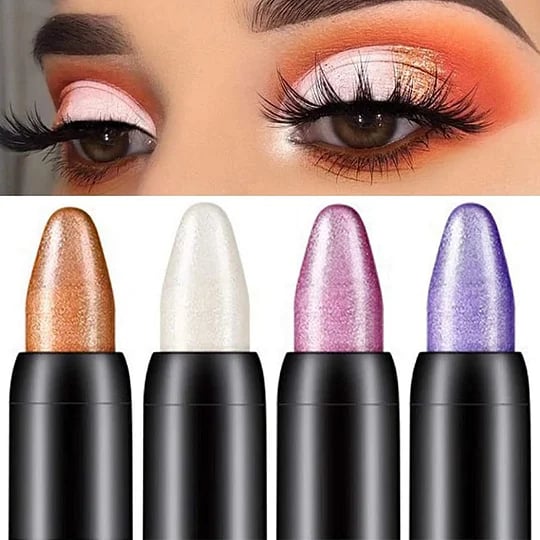 💥Heißer Verkauf - 49% RABATT💥15 Farben Highlighter Lidschatten Stift wasserfest Glitzer Augen Make-up Eyeliner Stift-4