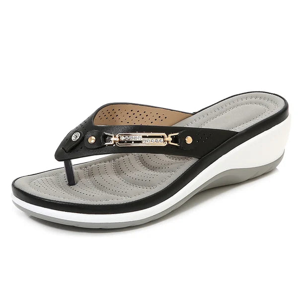 🎁2026 Neues Design der offenen Form✨🩴Weich gepolsterte Damen-Flip-Flop-Sandalen
