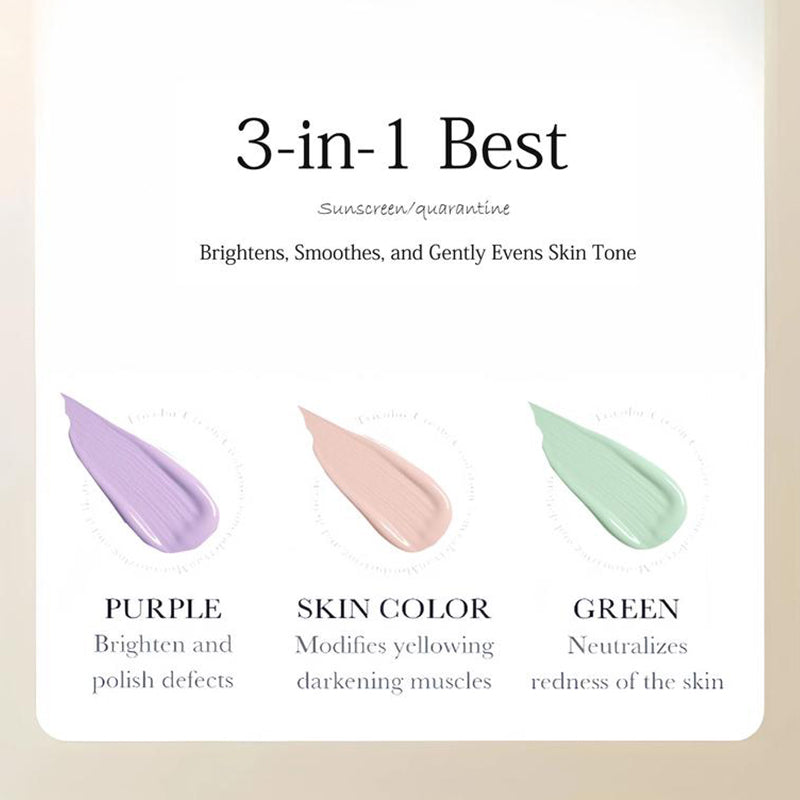 3-Farben Delicate Hydration Brighten Skin Tone Waterproof Concealer Isolation Cream