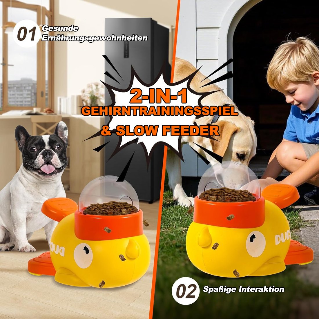 😺Heißer Verkauf - 50% Rabatt🐶Katzen & Hunde, vereint im Spaß!----Interaktives Slow Feeder Spielzeug