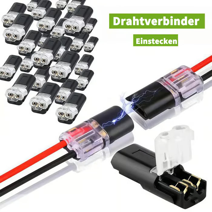 💘 Je mehr du kaufst, desto mehr sparst du! 🔌 Doppeldraht-Steckverbinder mit Verriegelungsklip – Sicher & Schnell verbinden in 70% weniger Zeit!