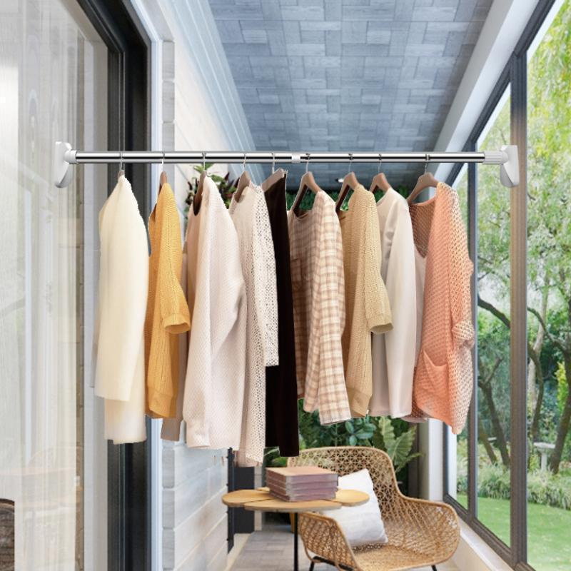✨⚡️Zeitlich begrenzt 50% sparen! | Bohrfreie verstellbare Stangeideal zum Aufhängen von Kleidung und Duschvorhängen im Badezimmer und auf dem Balkon 🛒