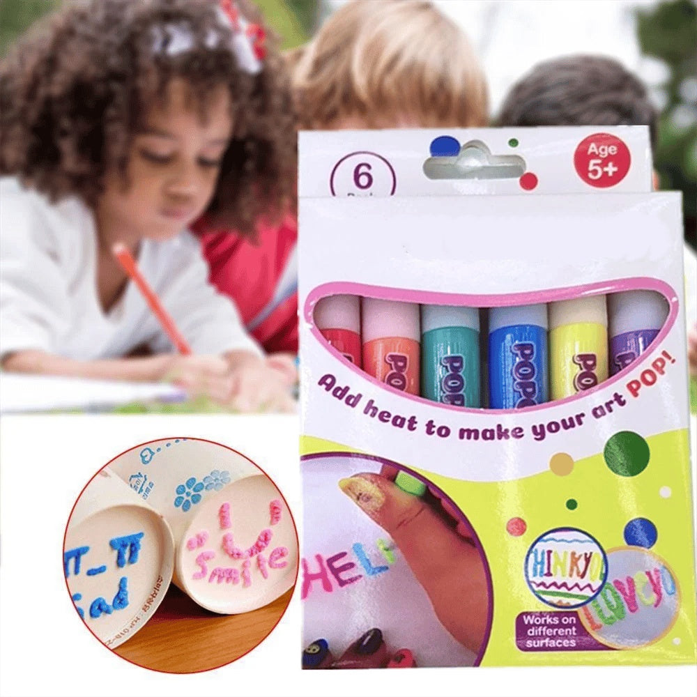 🔥HEISSER SALE 2026🔥💥50.000+ VERKAUFT!🎄🎁Magische Popcorn-Stifte mit Blaseneffekt, wärmeaktivierte Popcorn-Stifte, DIY-3D-Kunstmarker für Kinderbastelprojekte
