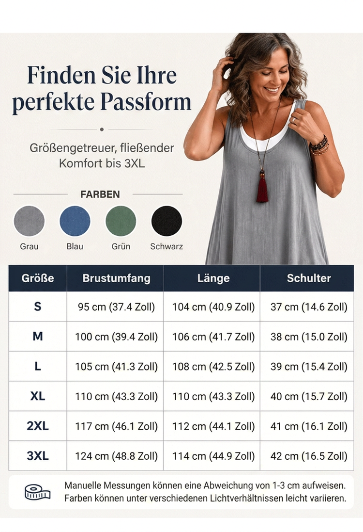 🔔 Letzte 100 Stück – solange der Vorrat reicht! Lässiges, lockeres, ärmelloses Tanktop-Kleid in Layering-Optik für Damen
