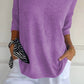 📢📢50 % Rabatt!! ⏰ Unifarbenes gestricktes Top mit V-Ausschnitt