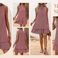 🎉Letzter Tag der Aktion: 50 % Rabatt 💃 Damenkleid mit Schleife und geometrischem Muster