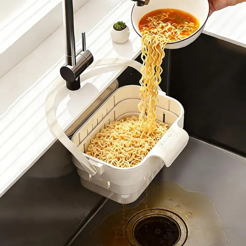 🔥Solange der Vorrat reicht 50 % Rabatt!🎉Zusammenklappbarer Wasserhahn-Hängender Spülbecken-Siebkorb