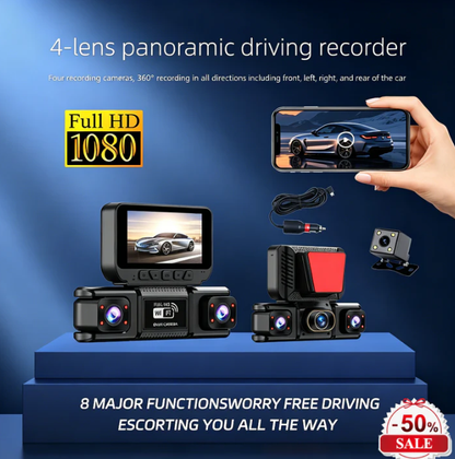 🦸 Neuheiten 2026 - 50 % Rabatt 🦸 4-Kanal-Dashcam mit WLAN und Nachtsichtfunktion