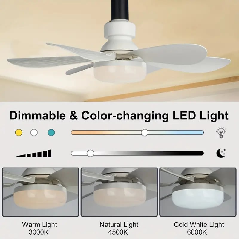 ⏳ LETZTER TAG – 50% RABATT! 🔥 💡 40W LED-Deckenventilator mit Licht & Fernbedienung – Ultra-leise (52 cm) 🎯 🔌 E27-Fassung + GRATIS B22-Adapter 😴 Perfekt für Schlafzimmer, 👩‍🍳 Küche & 🛠️ Garage