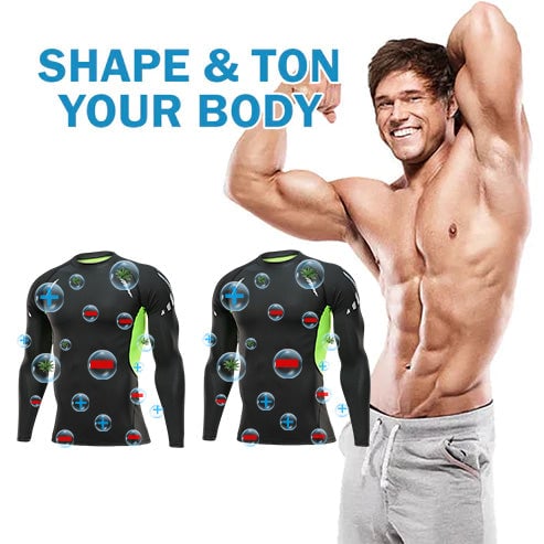 👕50 % RABATT!💪 Ion Shape Langarmshirt – Slim Fit, Ionic-Technologie, stärkt das Selbstbewusstsein