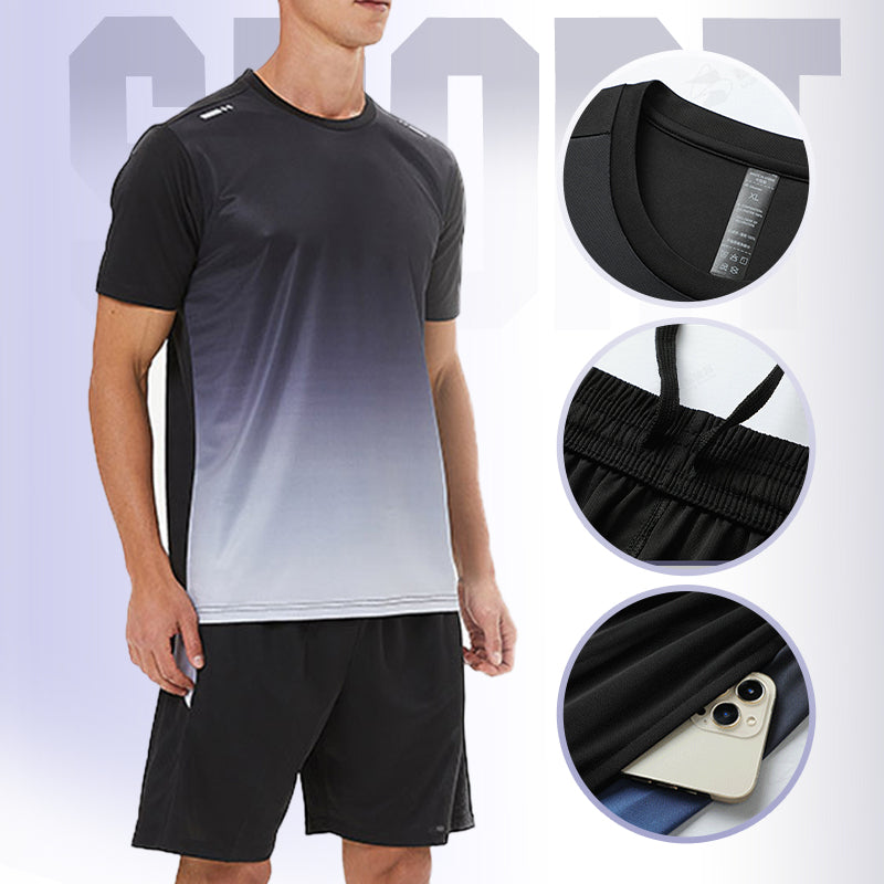 🎁Sommer Hot Sale 50% OFF☀️💦Sport-Set für Herren mit T-Shirt & Shorts – atmungsaktiv & schnelltrocknend