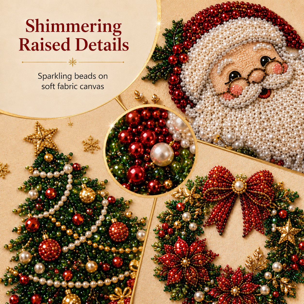 ❄️Sommerfrische 50 % Rabatt!💎DIY-Weihnachts- mit Perleffekt – Kreatives Bastelset mit Rahmen für festliche Dekoration