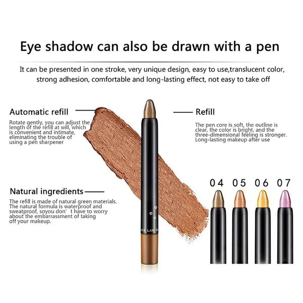 💥Heißer Verkauf - 49% RABATT💥15 Farben Highlighter Lidschatten Stift wasserfest Glitzer Augen Make-up Eyeliner Stift-6