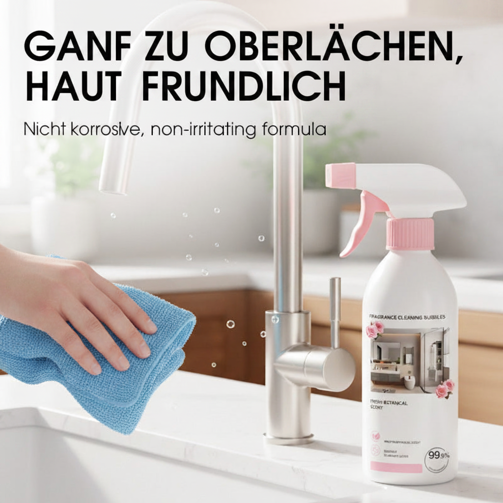 Gentle on surfaces kind to skin (German)