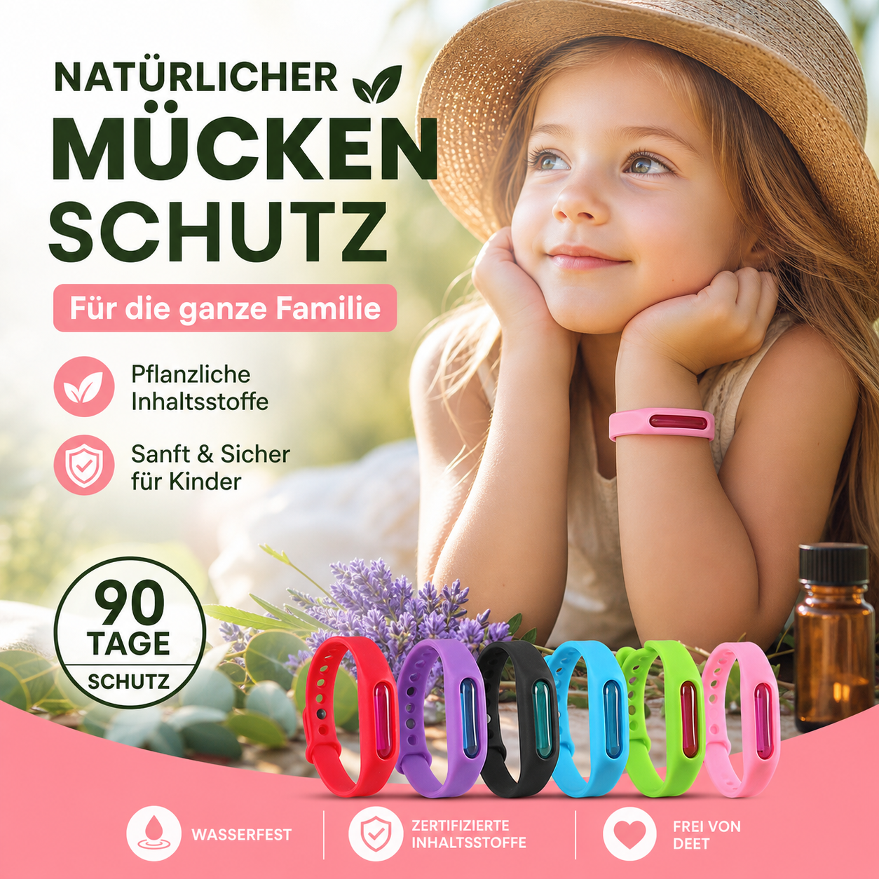 🎁 KAUFE 1, ERHALTE 1 GRATIS! 🦟 Mückenschutzarmband – Hautverträglich, langanhaltend & wiederverwendbar – Ideal für Outdoor, Camping & Reisen 🌿
