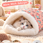 ⏳50% RABATT! 🐱 Flauschiger Katzen-Winterschlafsack – halbgeschlossene Kuschelhöhle mit Cartoon-Muster😴
