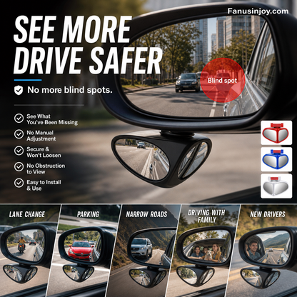 👀🚗Verpassen Sie nie wieder die Straßenverhältnisse dank des vollwertigen Panorama-Sichtfelds – HD-wasserdichter, doppelseitiger Parkspiegel