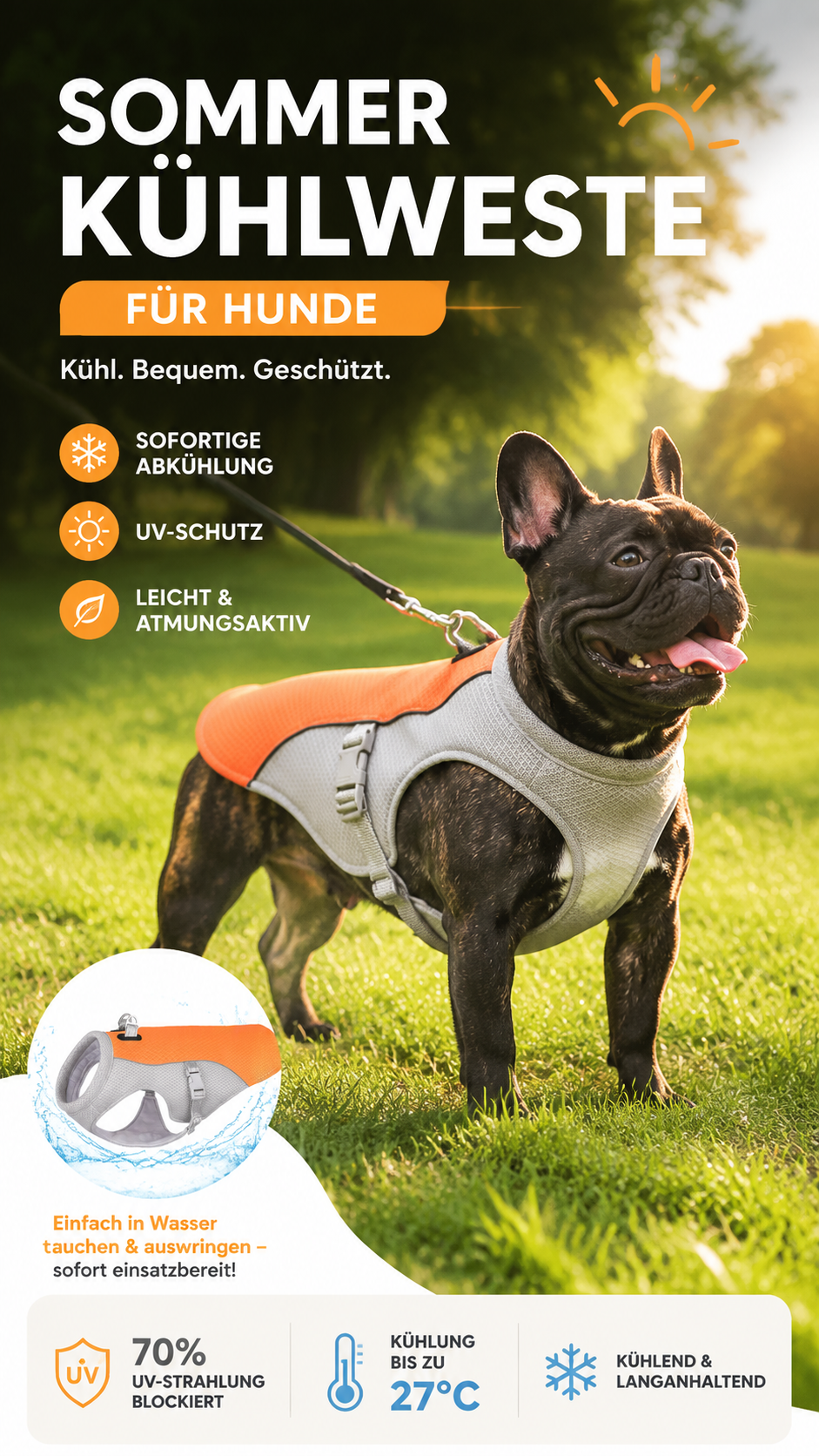 🔥 Letzter Tag -50% ❄️🐾 Kühlweste für Hunde im Sommer