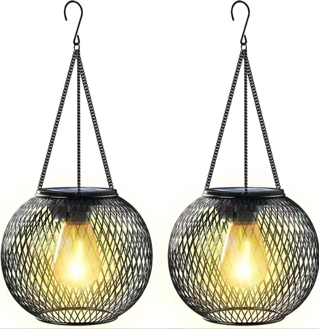 Solar Hängelampe Retro Metall - IP65 Wasserdicht für Garten & Terrasse