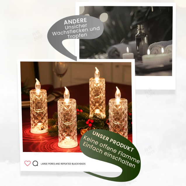 🔥Letzter Tag 50% Rabatt🎁Set mit 1 LED-Kristallkerzenleuchtern