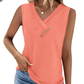 Einfarbiges V-Ausschnitt-Tanktop für Damen – atmungsaktiv & vielseitig