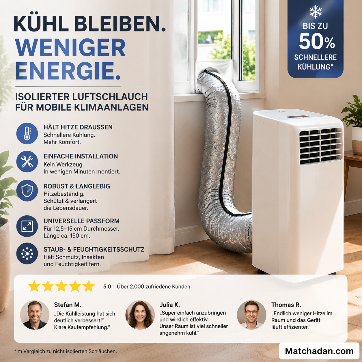 📢📢50 % Rabatt!!🥳🔥Isolierhülle für Klimaanlagenschläuche: Ein Must-have für den Sommer zu Hause