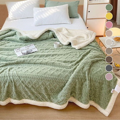 📢📢50% RABATT NU!! ❄️ Verdickte Imitat‑Kaschmir Wurfdecke — Super weiche warme Kuscheldecke für Sofa, Bett, Büro und Reisen ☁️🛋️