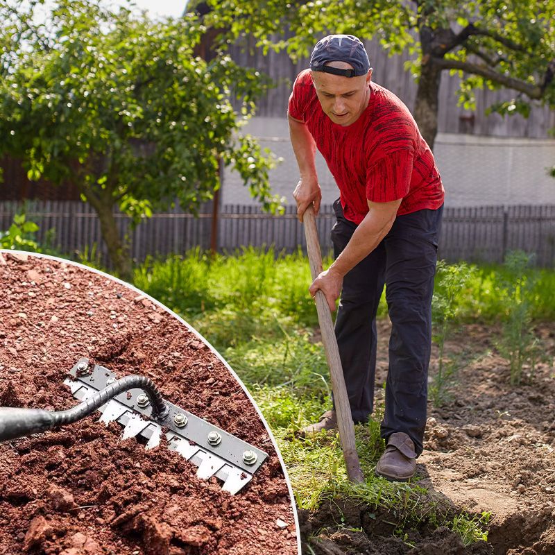 🔥🌿 Nur für kurze Zeit 50% Rabatt! 🌱 Unkrautrechen aus Kohlenstoffstahl mit 5/6/7/8 Zinken – liegt gut in der Hand, rechnet das Unkraut bis zum Boden ab und zieht es mit der Wurzel heraus! 🧤✨